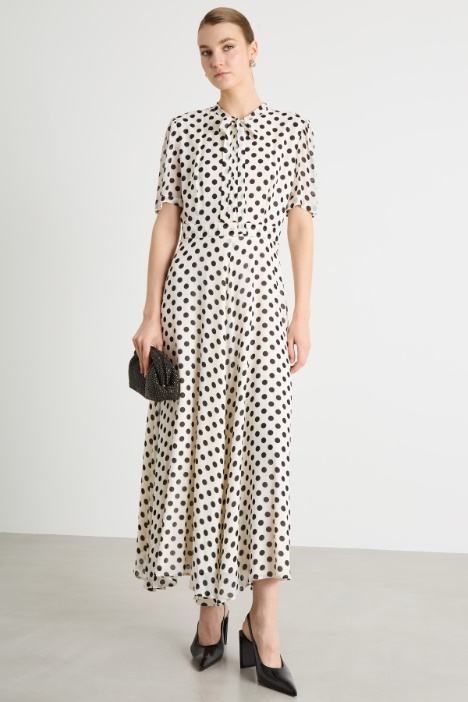 Tie-Neck Georgette Dress Intrend