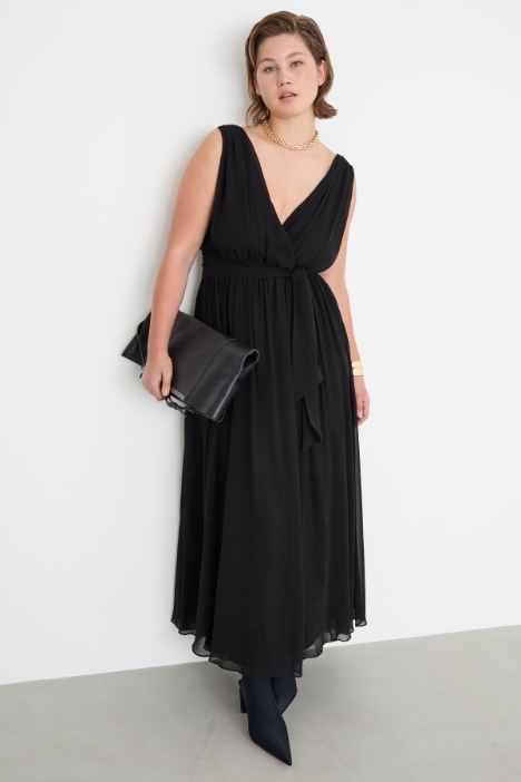 Vestido largo de georgette