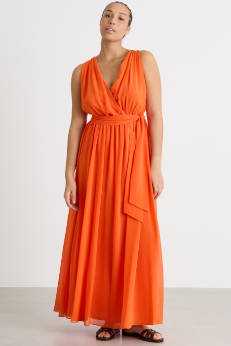 Vestido largo de georgette