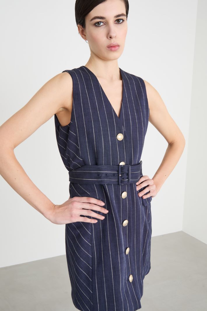 Pinstripe mini dress Intrend - 3