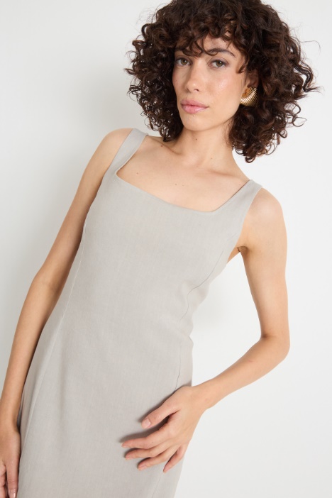 Vestido de lino y viscosa