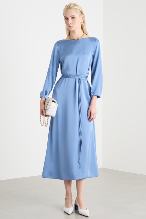 Belted satin dress Intrend