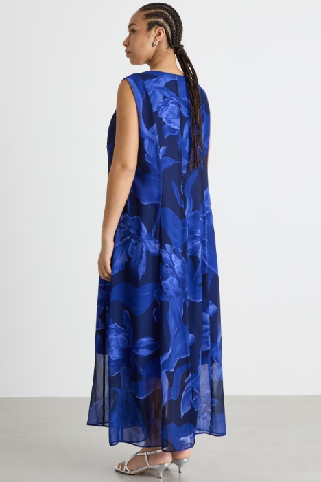 Vestido de georgette estampado