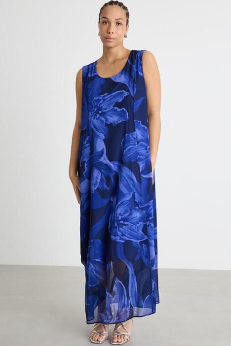 Vestido de georgette estampado