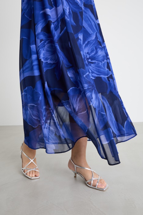 Vestido de georgette estampado