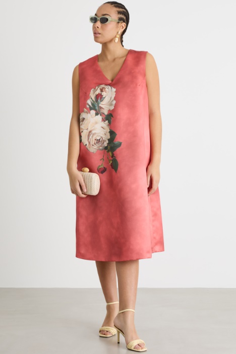 Abito in duchesse con stampa Intrend