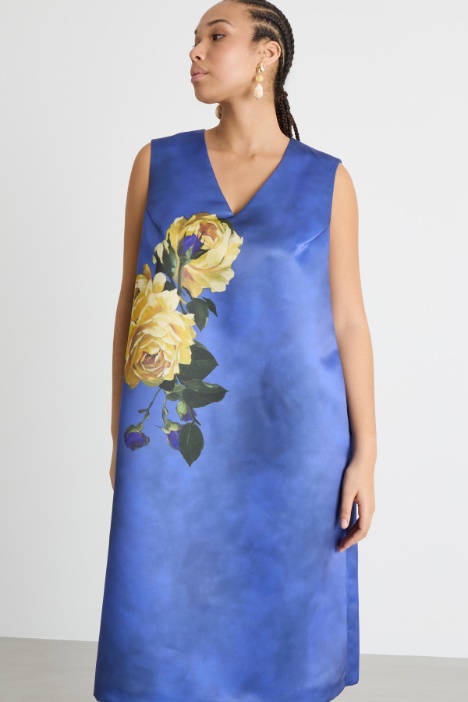 Vestido estampado en satén duquesa