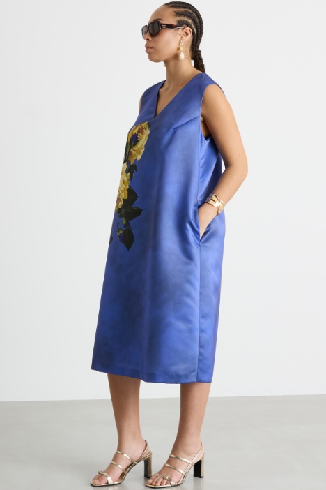 Abito in duchesse con stampa Intrend