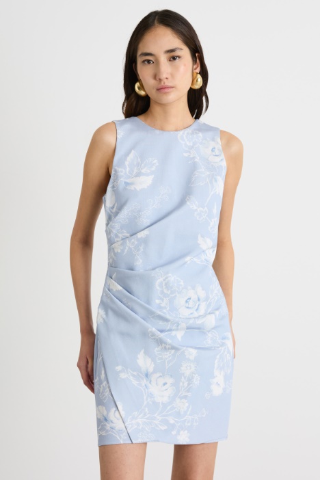 Vestido corto de faille