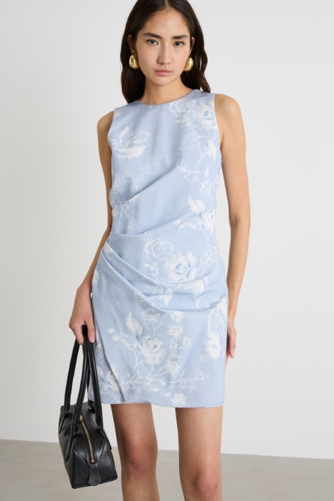 Vestido corto de faille