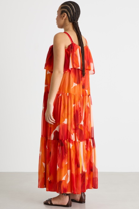 Abito off-shoulder a balze