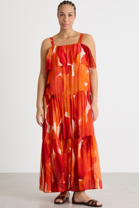 Abito off-shoulder a balze