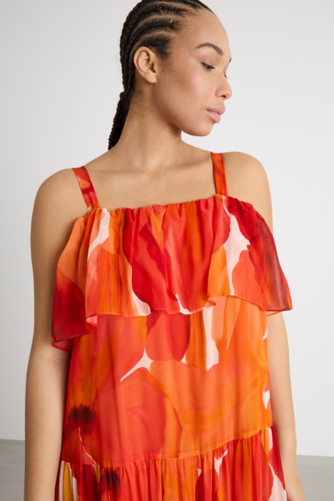 Abito off-shoulder a balze