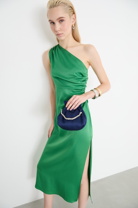 Abito monospalla in raso