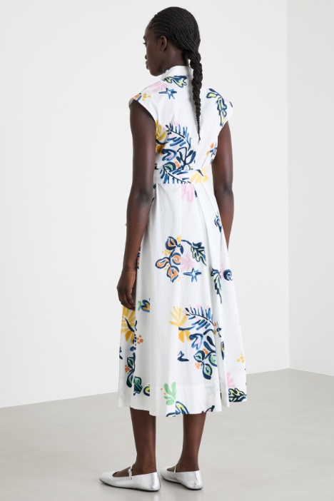 Abito con cintura in popeline stretch