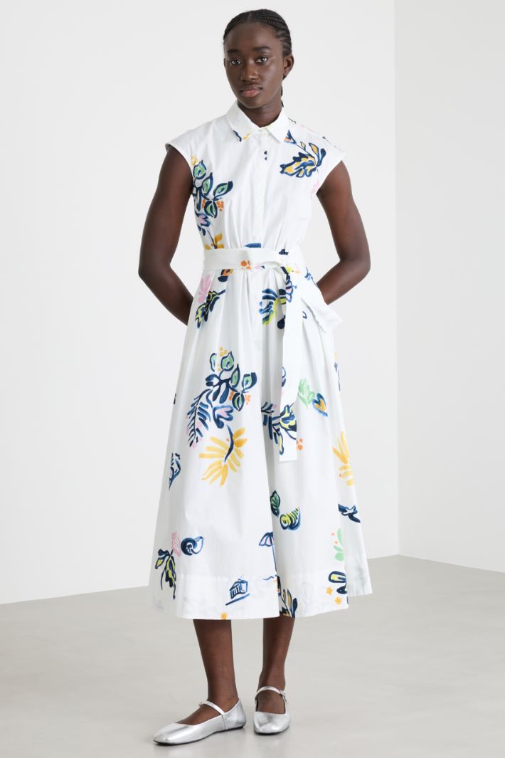 Abito con cintura in popeline stretch Intrend - 2