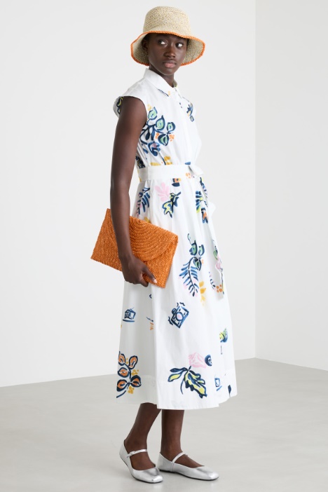 Abito con cintura in popeline stretch Intrend