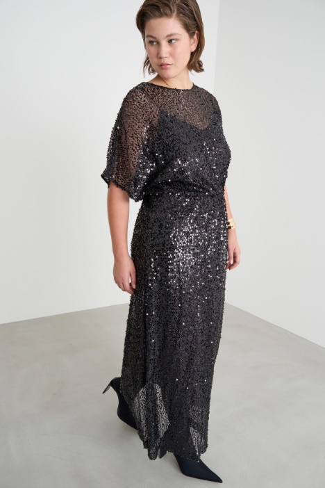 Abito in jersey con paillettes