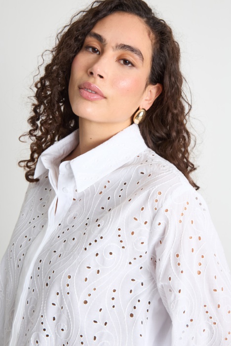 Camicia con inserti sangallo