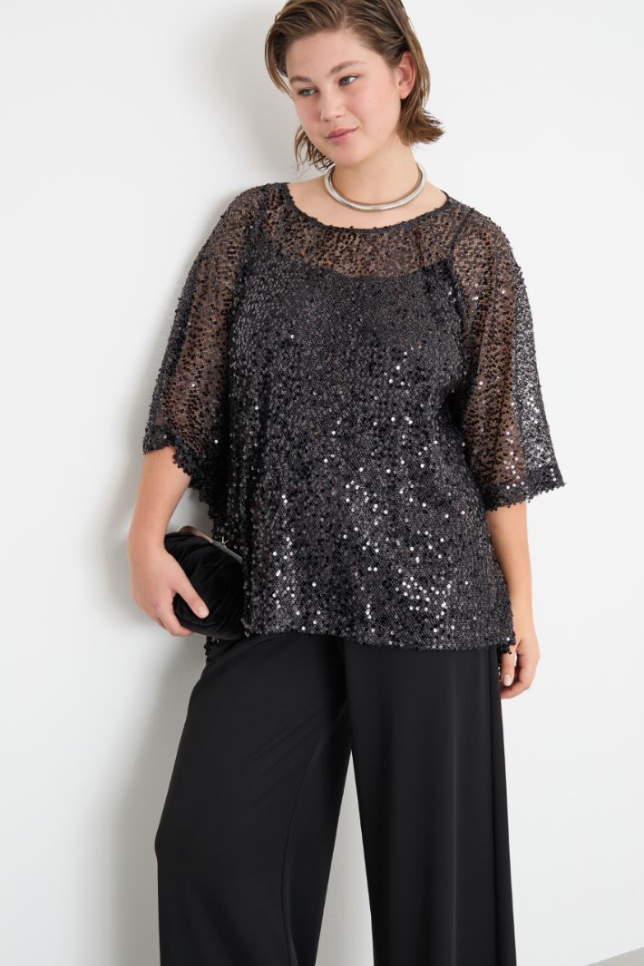 Blusa con ricamo di paillettes Intrend - 2
