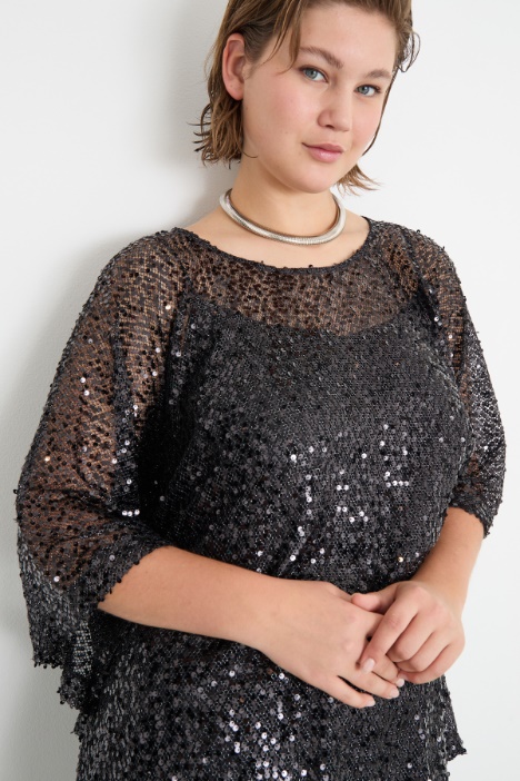 Blusa con ricamo di paillettes