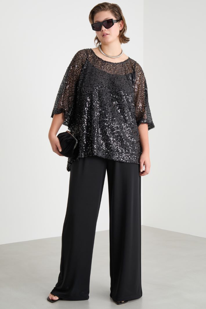 Blusa con ricamo di paillettes Intrend