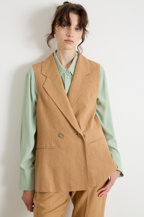 Gilet doppiopetto con apertura posteriore