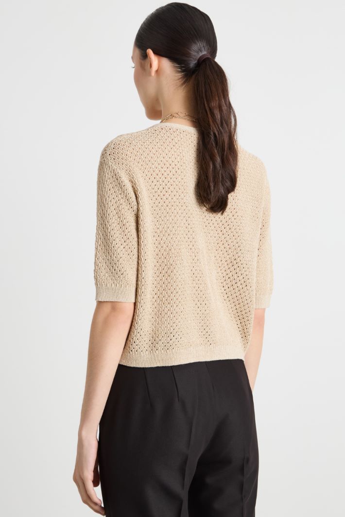 Cropped open-knit cardigan Intrend - 4