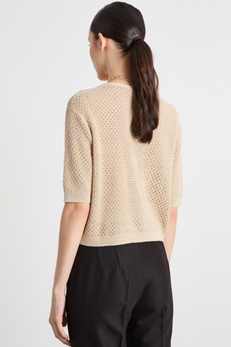 Cardigan crop traforato