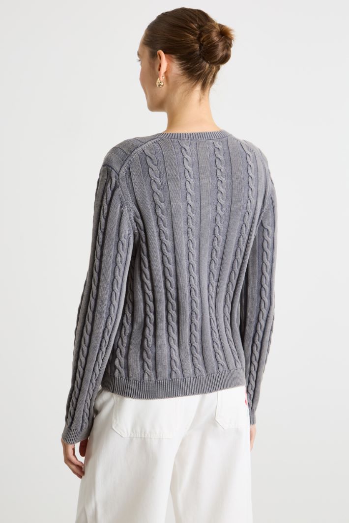 Cárdigan de punto trenzado y canalé Intrend - 4