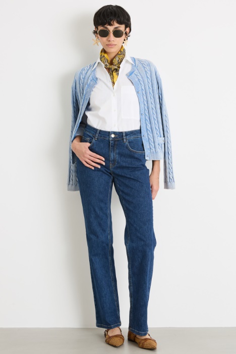 Cable and rib-knit cardigan Intrend