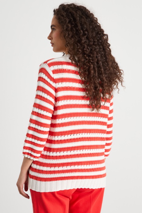 Cardigan boxy traforato