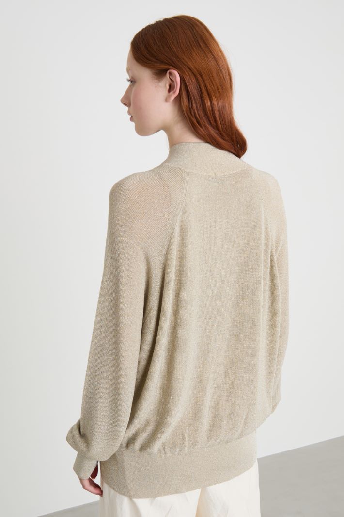 Foiled yarn zip-through cardigan Intrend - 4