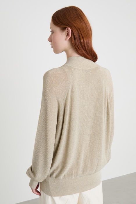 Cardigan laminato con zip