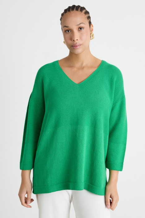 V-Neck Cotton Jumper Intrend