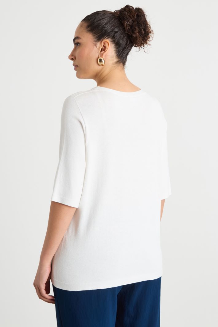 Crew-neck crepe knit Intrend - 4