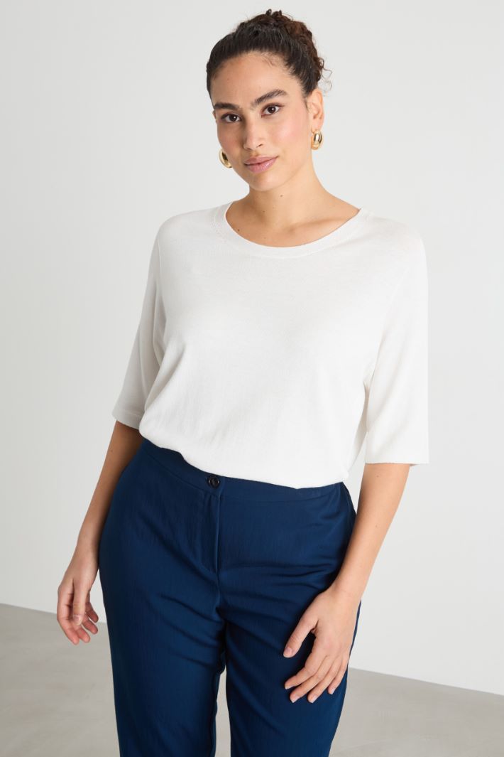 Crew-neck crepe knit Intrend - 2