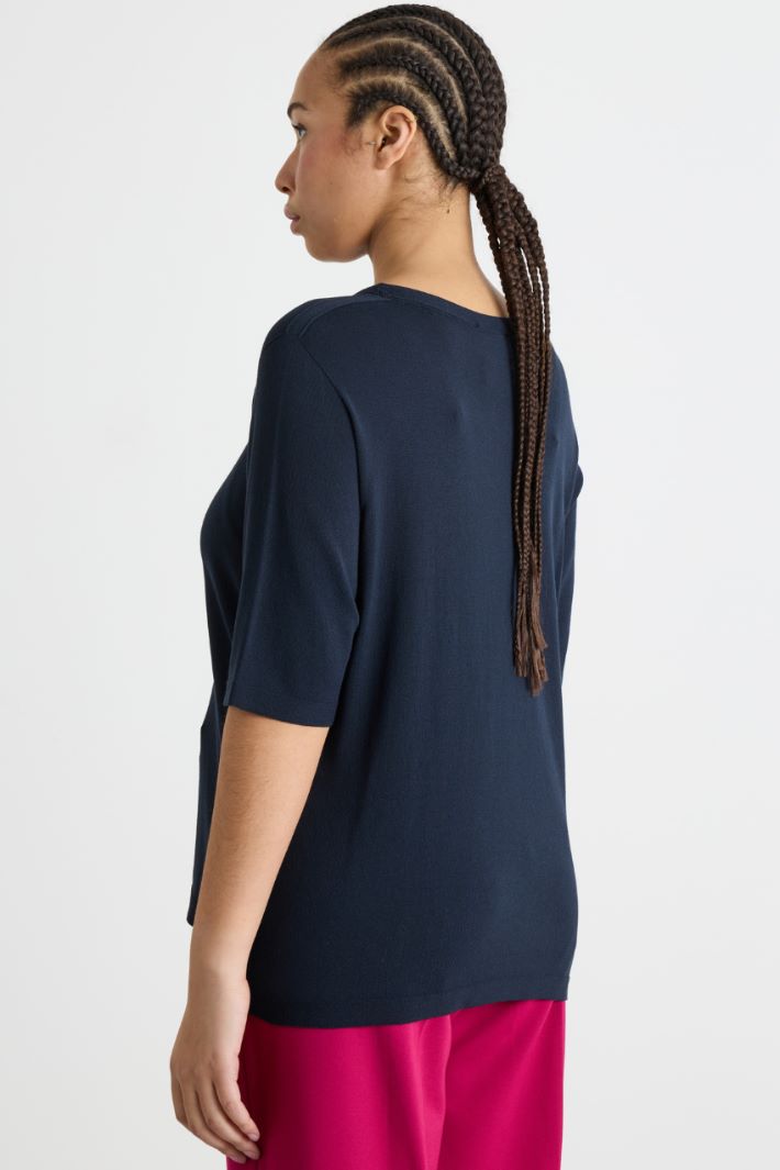 Crew-neck crepe knit Intrend - 4