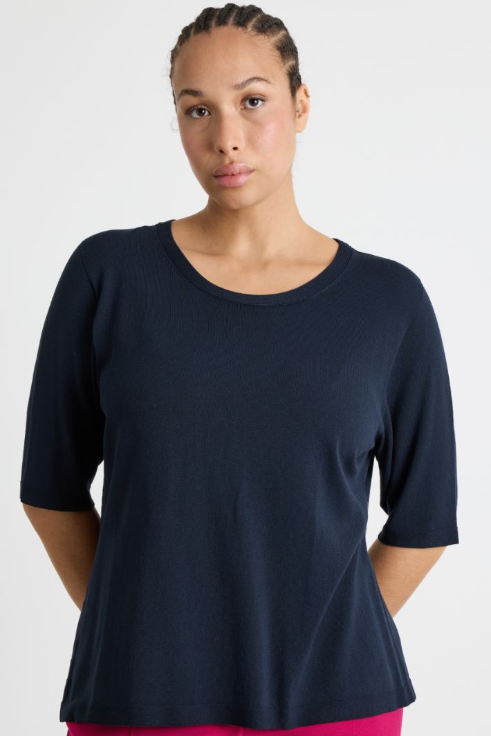 Crew-neck crepe knit Intrend - 2
