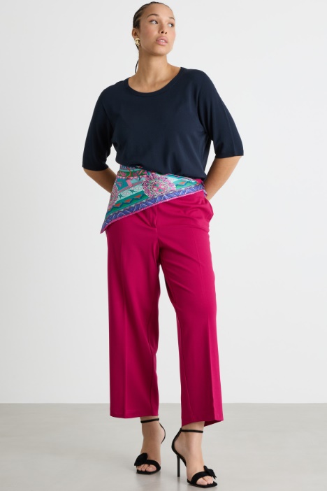 Crew-neck crepe knit Intrend