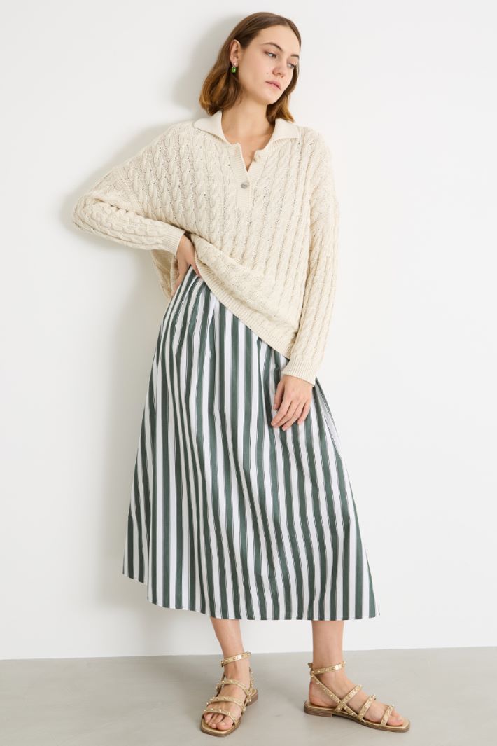 Cable-knit polo jumper Intrend