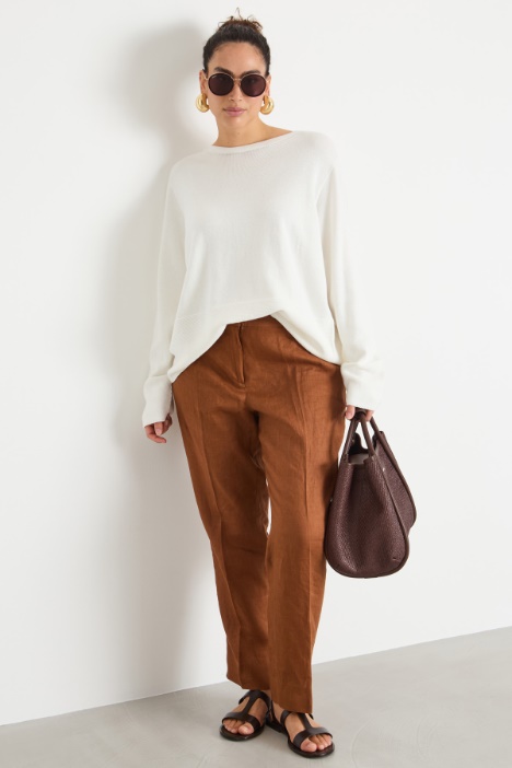 Round-neck cotton jumper Intrend