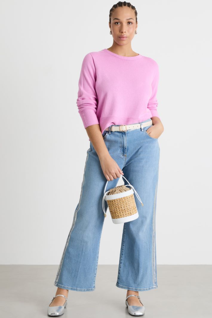 Round-neck cotton jumper Intrend