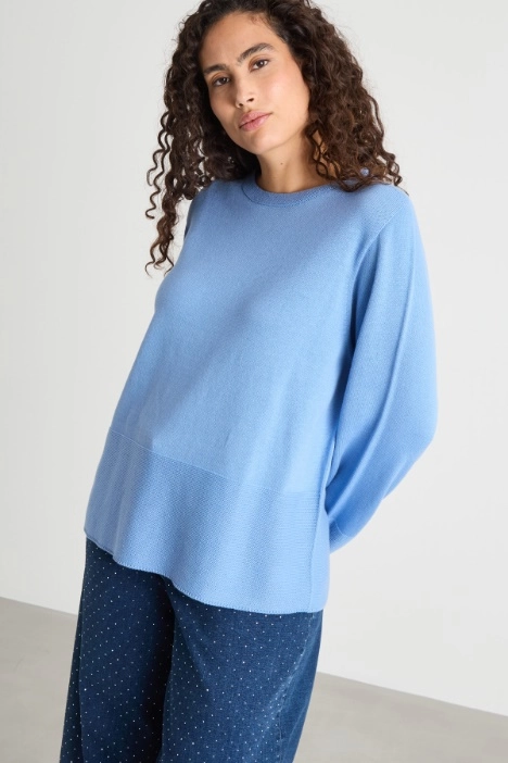 Round-neck cotton jumper - Intrend