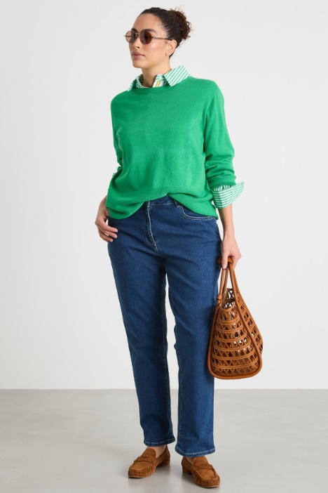 Round-neck cotton jumper Intrend