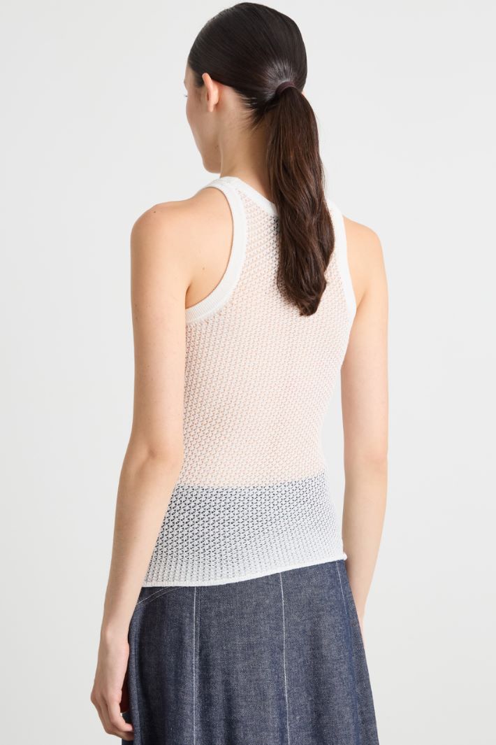 Lightweight pointelle-knit vest Intrend - 4