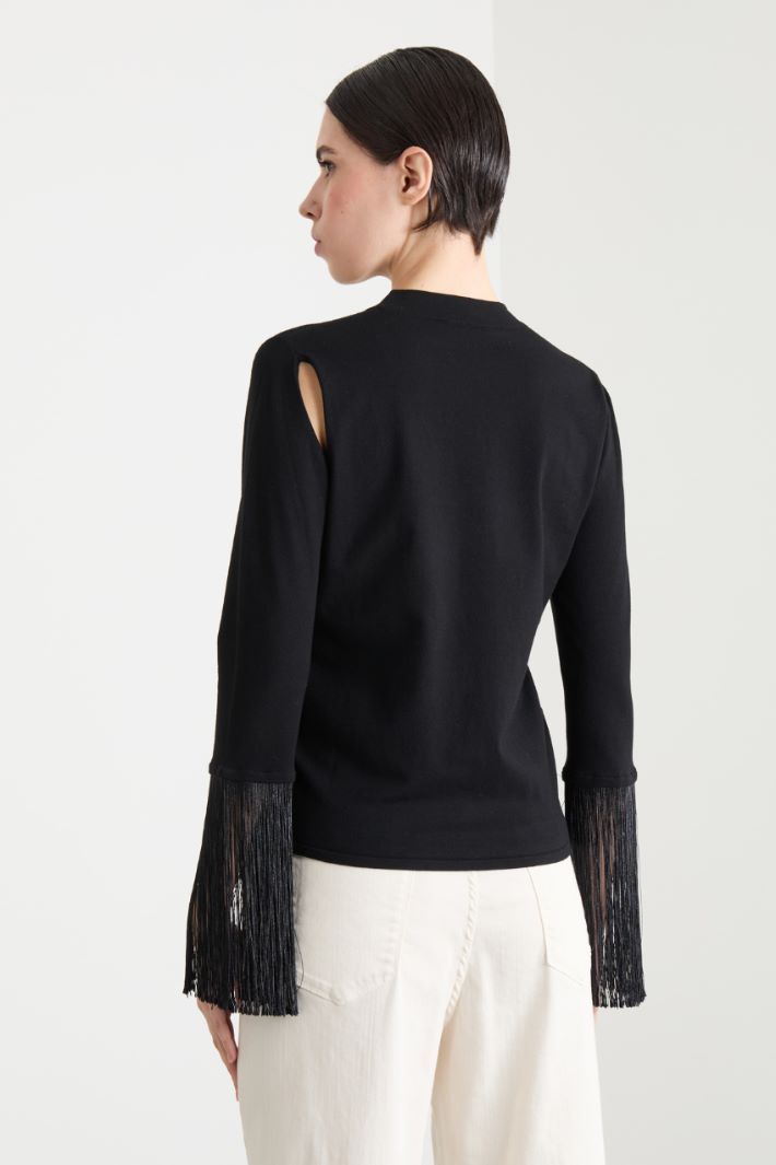Fringed Cut-Out Jumper Intrend - 4