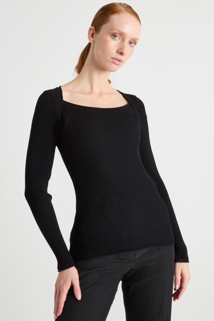 Square-Neck Knit Intrend - 2