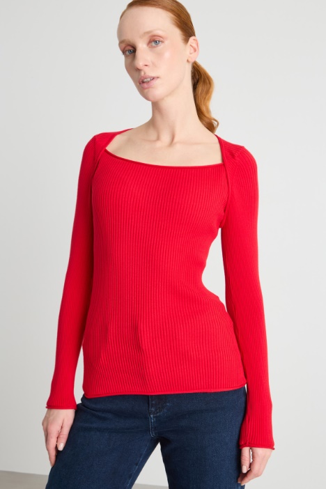 Square-Neck Knit Intrend