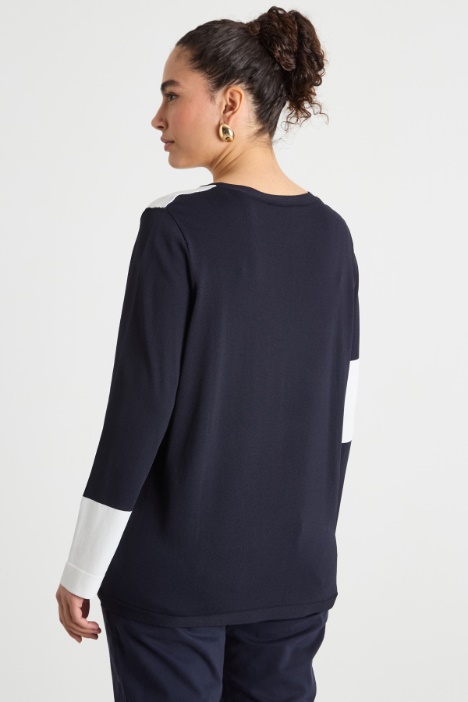Maglia oversize con intarsi a contrasto